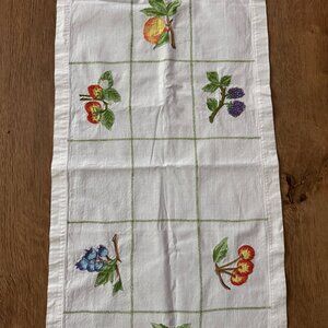 FRUIT MEDLEY Embroidery Table Runner 87” X 14” NWOT